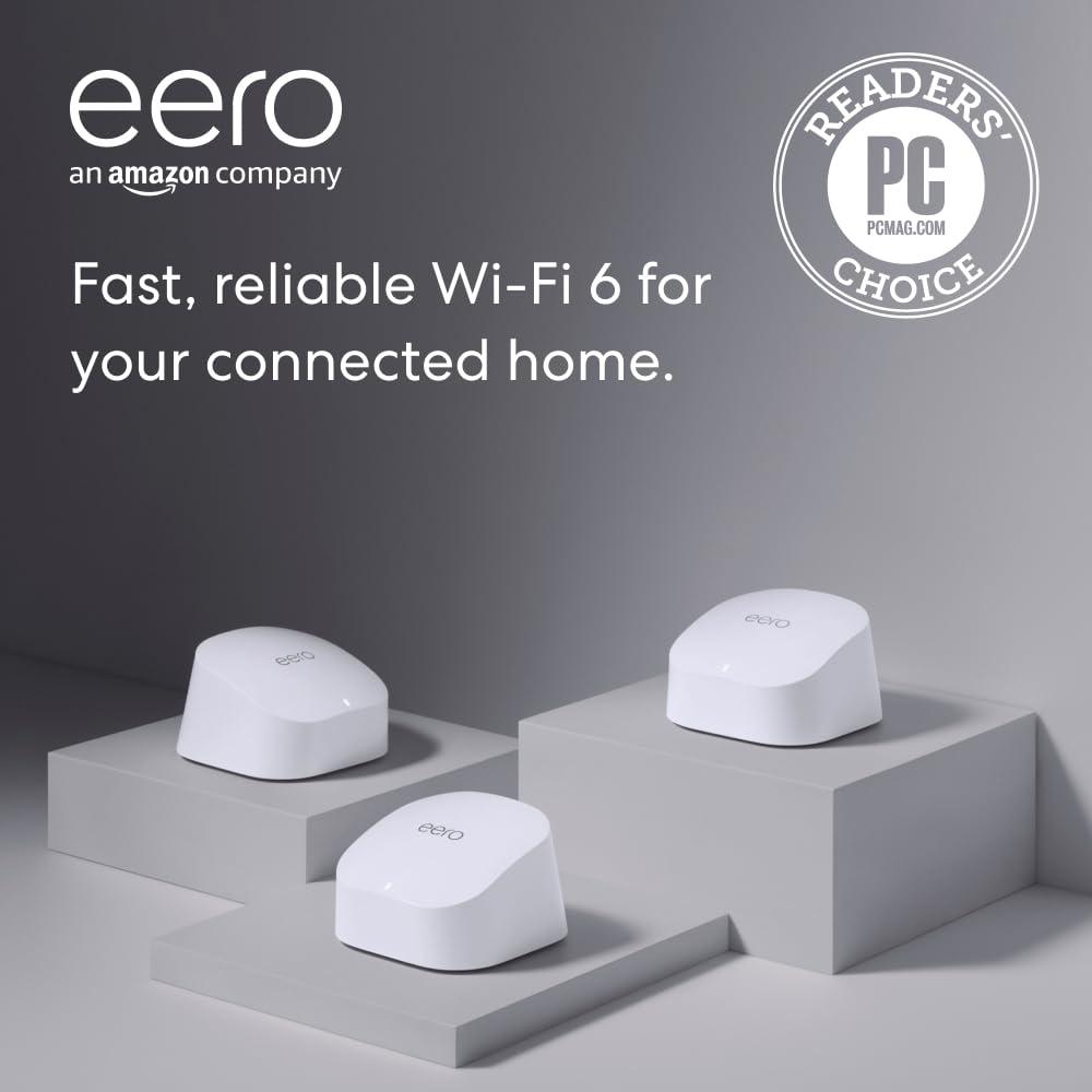 Amazon eero 6 mesh wifi system - Supports internet plans up to 500 Mbps, Coverage up to 4,500 sq. ft., Connect 75+ devices, 3-pack (1 router + 2 extenders) - Image 8