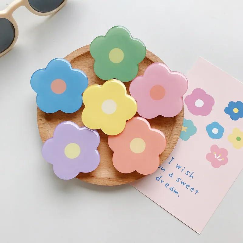OnTheGrip Cute Solid Color Daisy Flower Design Collapsible Mobile Phone Grip Stand Holder for Smartphone Tablet Cell Phone Accessory (Violet) - Image 3