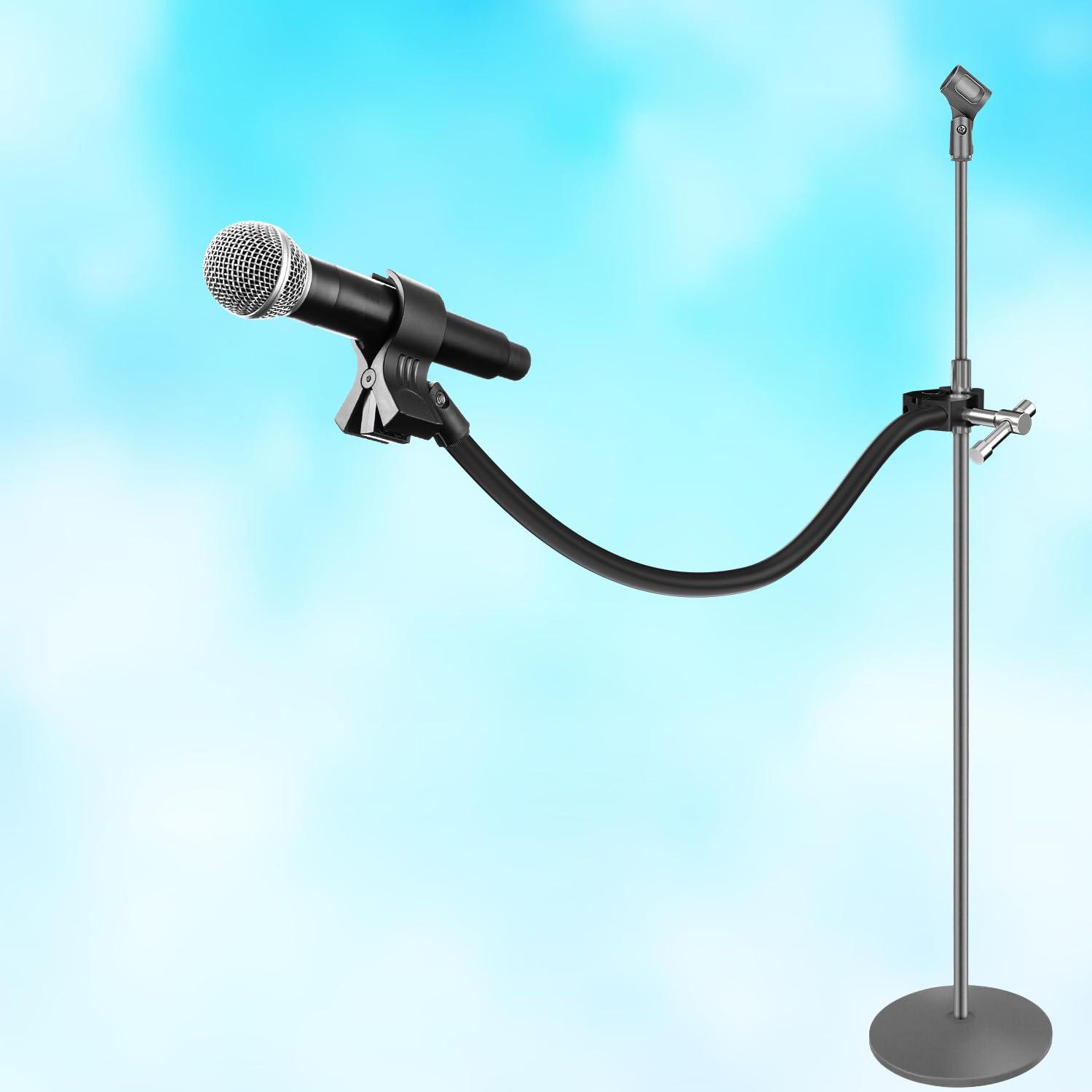 Mippko Gooseneck Microphone Stand,19.69" Flexible Adjustable Arm Super Crab Clamp Mic Clip 3/8"-16 to 5/8"-27 Adapter Mount,Compatible with Shure/Fifine / AT2020 / Pyle/Blue Snowball/Razer - Image 5