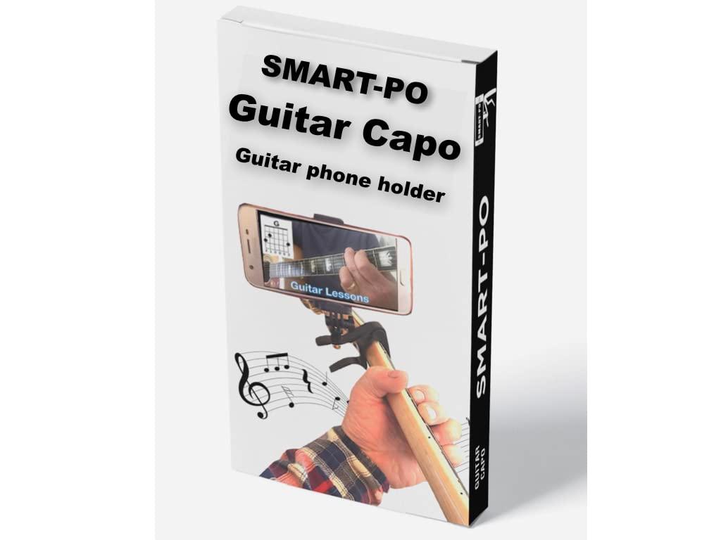 Smart-Po Smartphone Guitar Capo | Android and iPhone Compatible Dock Headstock Neck Clamp | Cell Phone Holder Aid Musicians | Electric or Acoustic Guitars - Image 3
