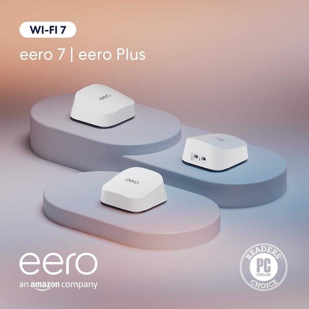 Amazon eero 7 with 1 month free eero Plus (auto-renews) - Supports internet plans up to 2.5 Gbps, Coverage up to 6,000 sq. ft., Connect 120+ devices, 3-pack - Image 6