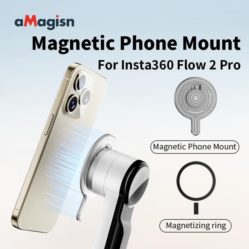 Rszfnjxry Magnetic Mount Adapter Accessories Compatible with Insta360 Flow 2 Pro Smartphone Gimbal Stabilizer - Image 2