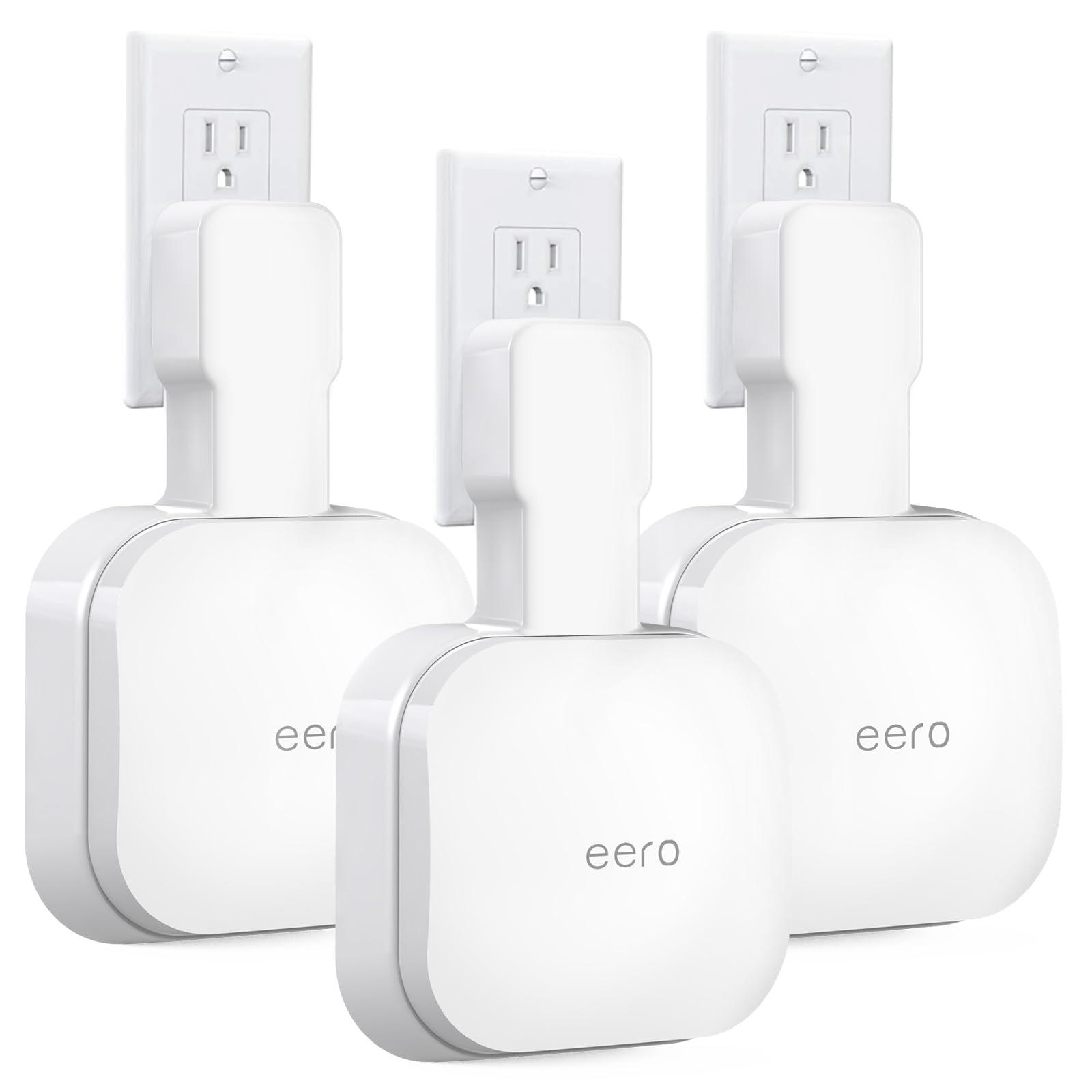Wall Mount Holder for eero Pro 6e/Pro 6, No Messy Wires, Space Saving, Outlet Wall Stand Bracket Compatible with eero Pro 6e/Pro 6 Mesh Wi-Fi System Extender Router (3 Pack)