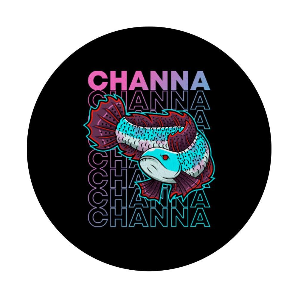 Channa 80's Style Snakehead Monster Fisk Keeper PopSockets Standard PopGrip - Image 3