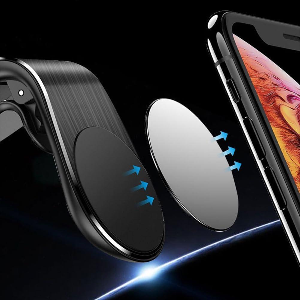Jefuzh Mobile Phone Navigation Magnetic Bracket,Phone Holders for Your car, L Type 360° Rotatable Car Mount Magnet Universal Car Cell Holder Strong Magnet Mount forAny Smart Phone (2PC Black) - Image 5