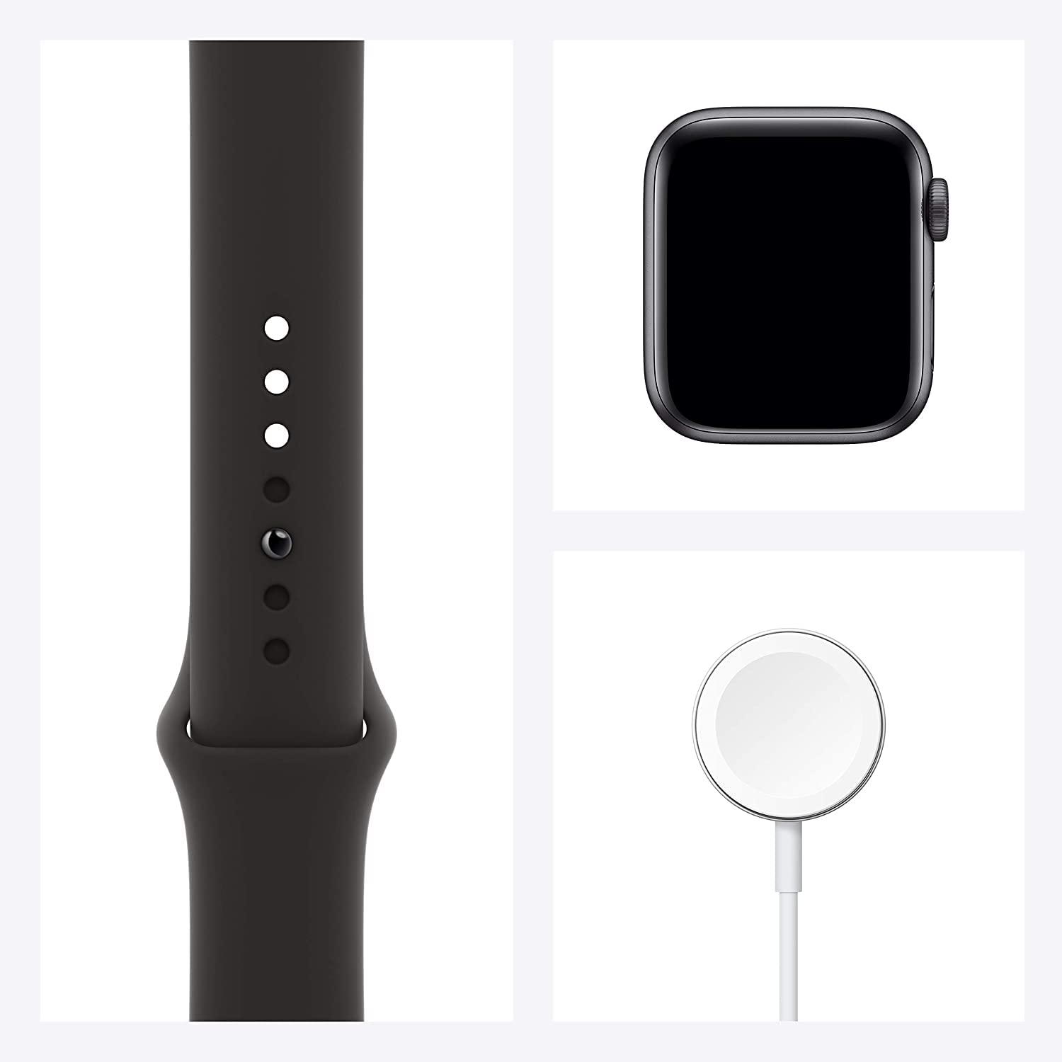 Apple Watch SE (GPS, 40mm) - Space Gray Aluminum Case with Black Sport Band (Renewed) - Image 6