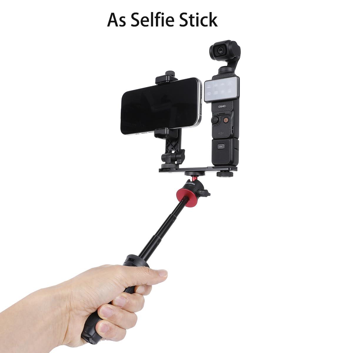 PellKing Osmo Pocket 3 Phone Holder Set Expansion Accessories + Universal Mini Extension Pole Tripod Compatible with DJI OSMO Pocket 3 and Smartphone - Image 6
