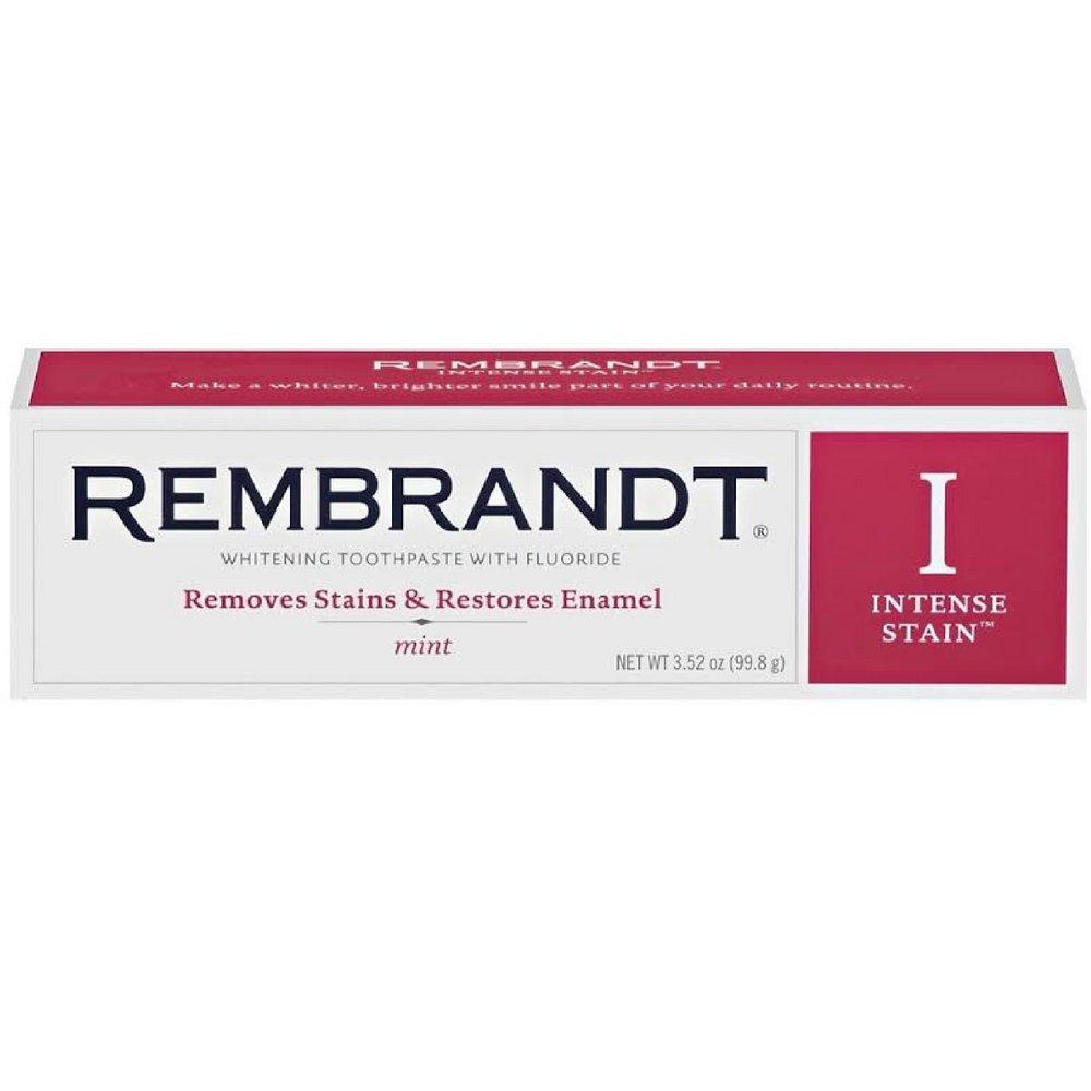 REMBRANDT Intense Stain Whitening Toothpaste With Fluoride, Removes Tough Stains, Rehardens And Strengthens Enamel, 3.5 Ounce - (Pack of 2) - Image 1