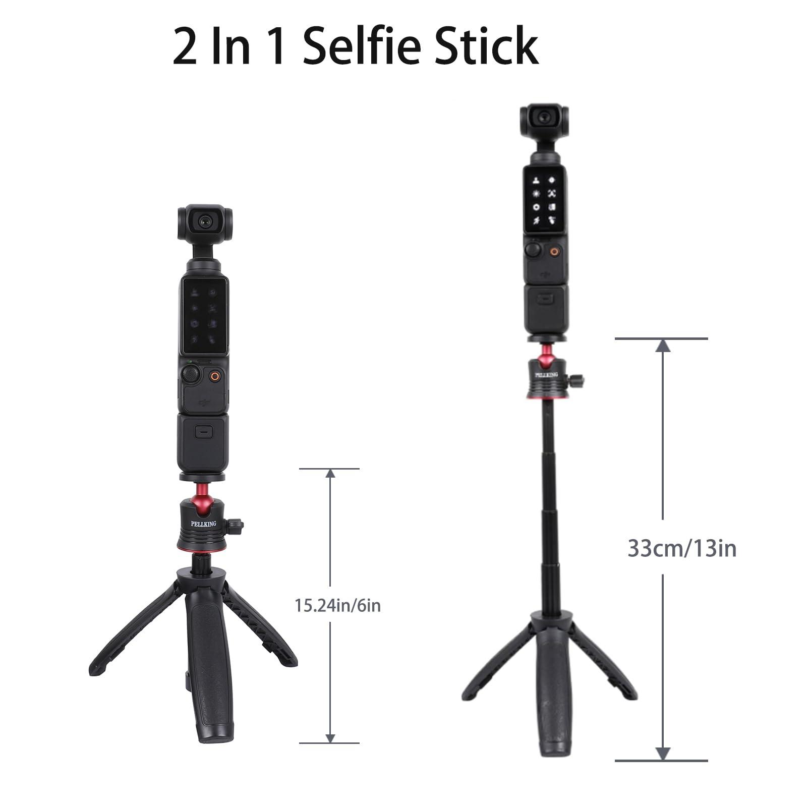 PellKing Osmo Pocket 3 Phone Holder Set Expansion Accessories + Universal Mini Extension Pole Tripod Compatible with DJI OSMO Pocket 3 and Smartphone - Image 2