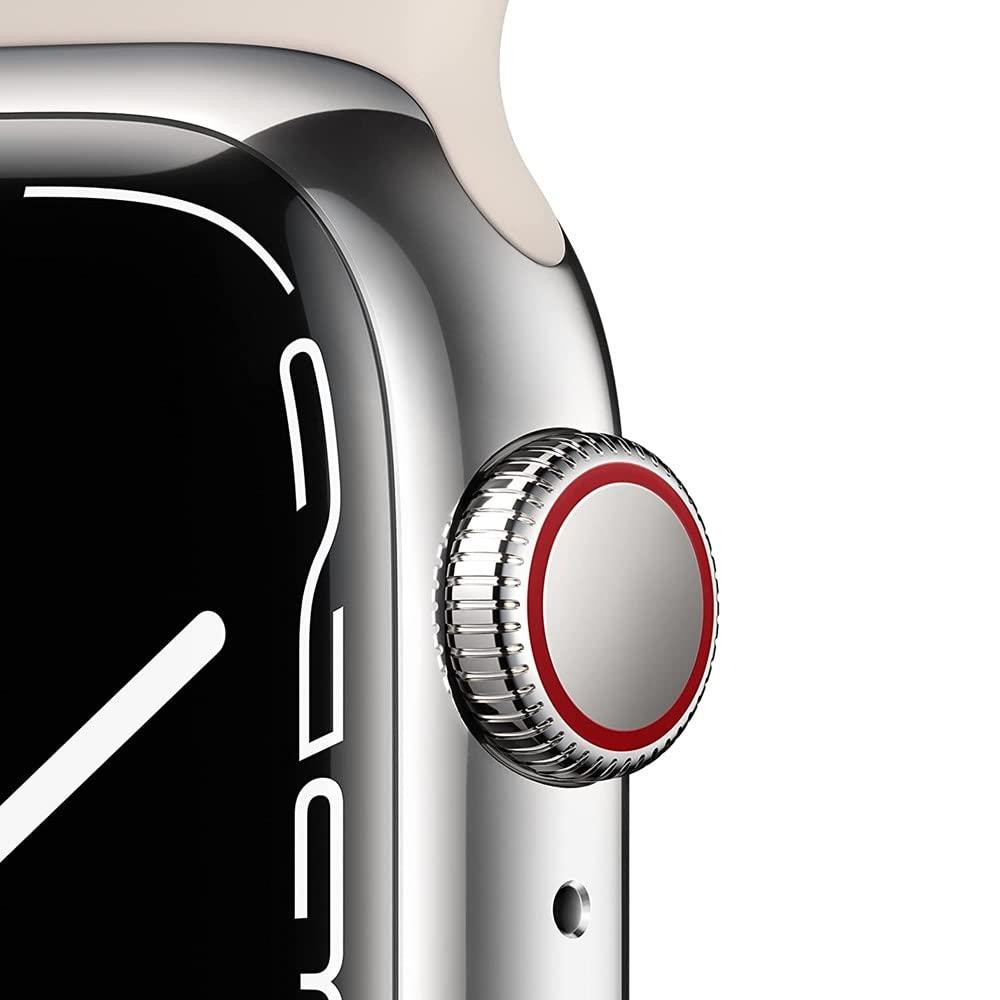 Apple Watch Series 7 (GPS + Cellular, 45 MM) Starlight Aluminum Case with Starlight Sport Band (Renewed) - Image 3