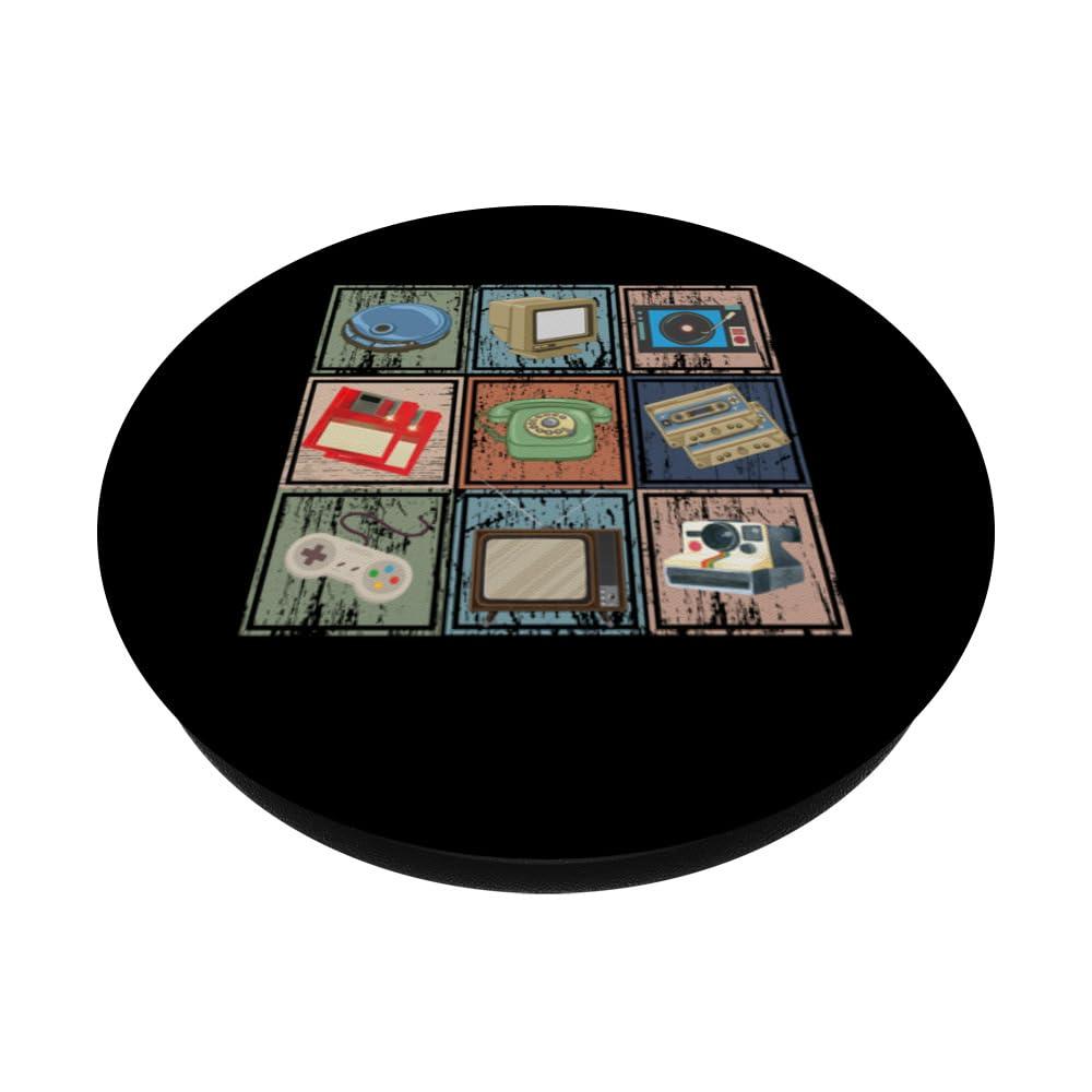 Vintage Electronic Devices 80s and 90s Camera Cassette Tape PopSockets Standard PopGrip - Image 2