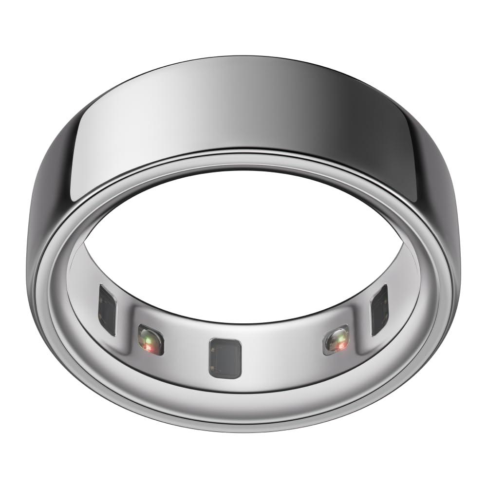 Oura Ring 4 - Silver - Size 4 - Smart Ring - Size First with Oura Ring 4 Sizing Kit - Sleep Tracking Wearable - Heart Rate - Fitness Tracker - Up to 8 Days of Battery Life