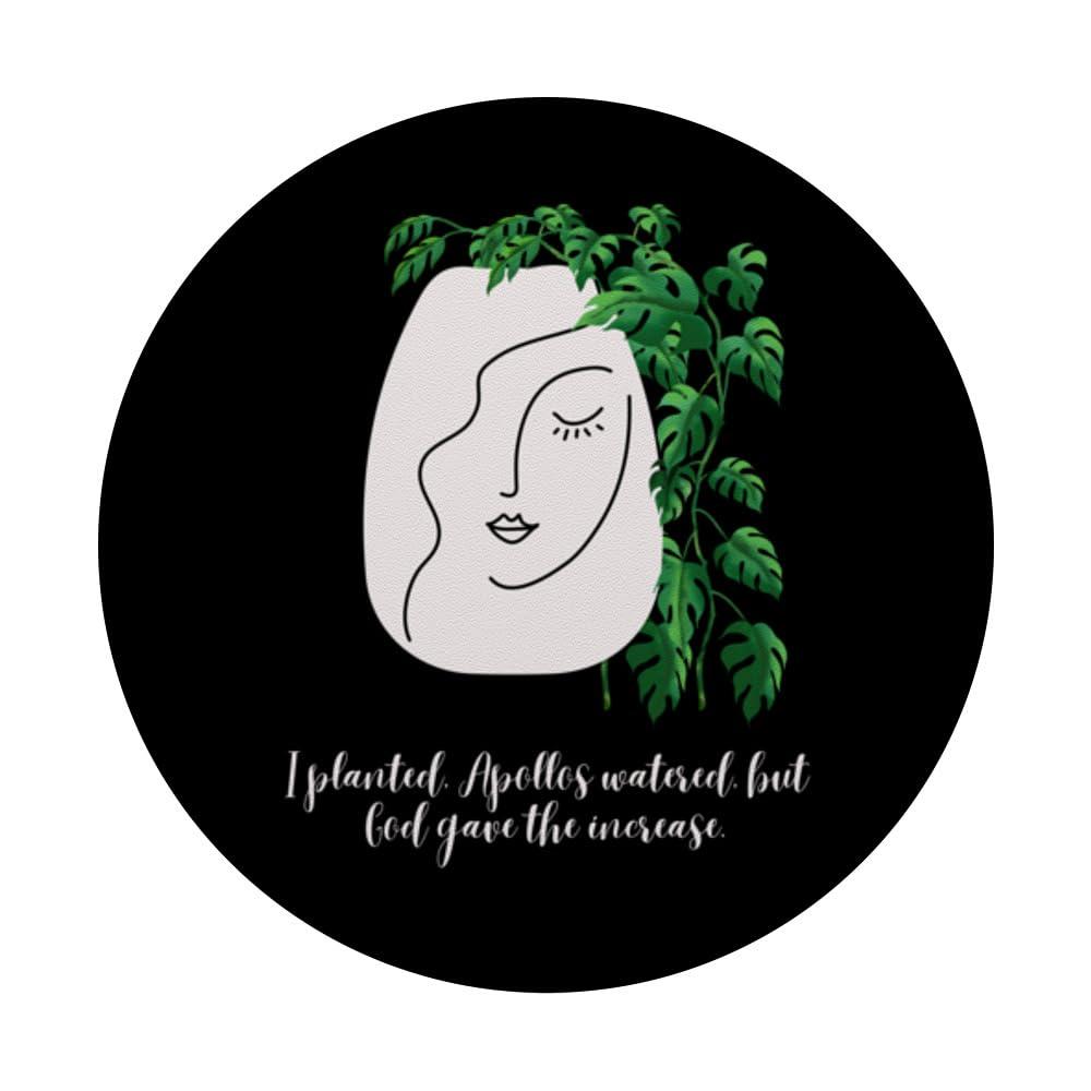 Face Planters Flower Pots Head Woman With Straight Hair PopSockets Standard PopGrip - Image 3