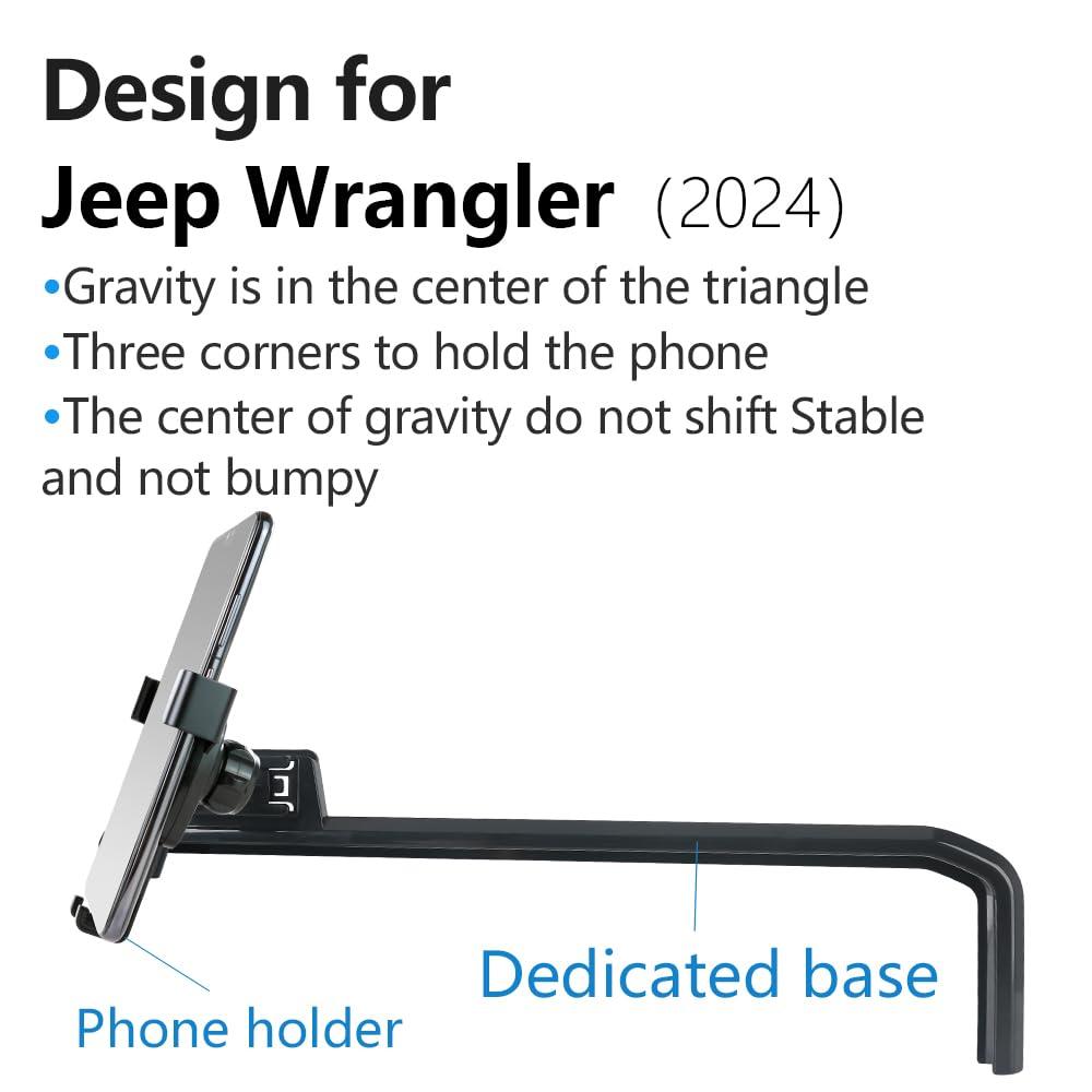 LUNQIN Car Phone Holder for Jeep Wrangler 2024 2025 Auto Accessories Navigation Bracket Interior Decoration Screen Mobile Cell Phone Mount Cellphone Smartphone case - Image 6