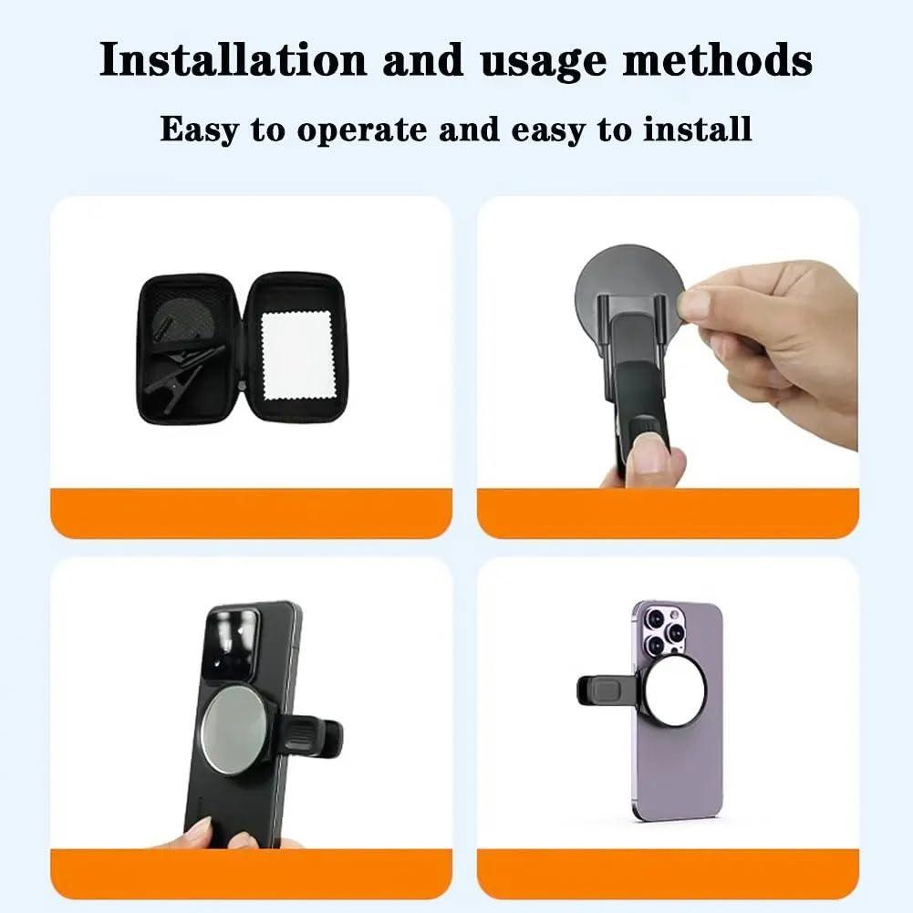 Kalofaye Selfie Mirror Compact Phone Mirror Universal Phone Clip for iPhone 15/14/13/12 Android Samsung Smartphone Selfie Vlog Accessories - Image 6