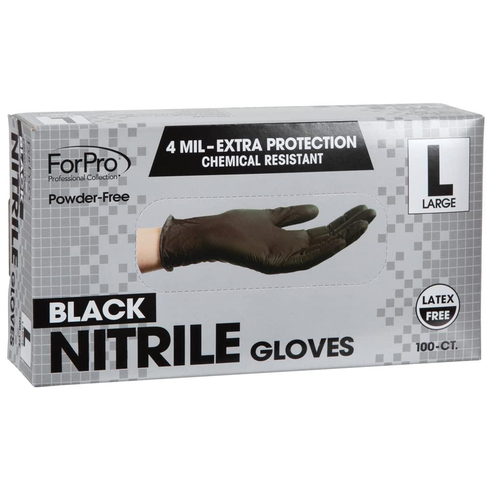ForPro Disposable Nitrile Gloves, Chemical Resistant, Powder-Free, Latex-Free, Non-Sterile, Food Safe, 4 Mil, 100-Count - Image 2