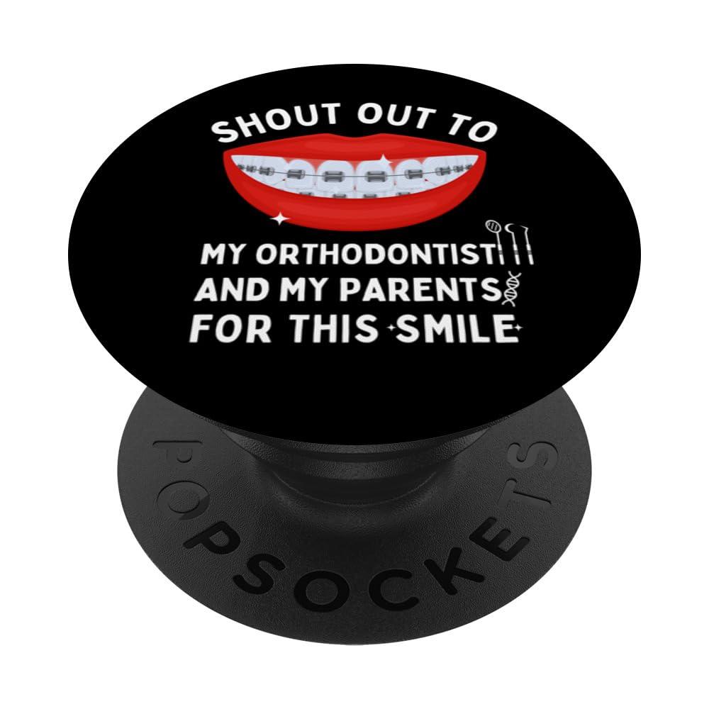 Shout Out To Orthodontist Teeth Whitening Toothpaste Strips PopSockets Standard PopGrip