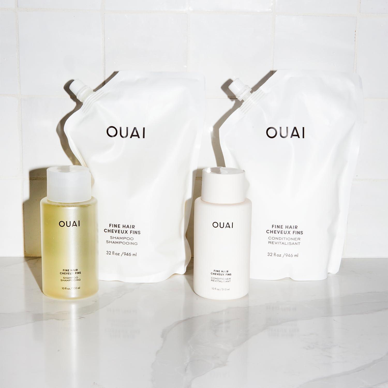 OUAI Fine Shampoo - Volumizing Shampoo with Strengthening Keratin, Biotin & Chia Seed Oil for Fine Hair - Delivers Clean, Weightless Body - Paraben, Phthalate & Sulfate Free Hair Care (10 Fl Oz) - Image 5