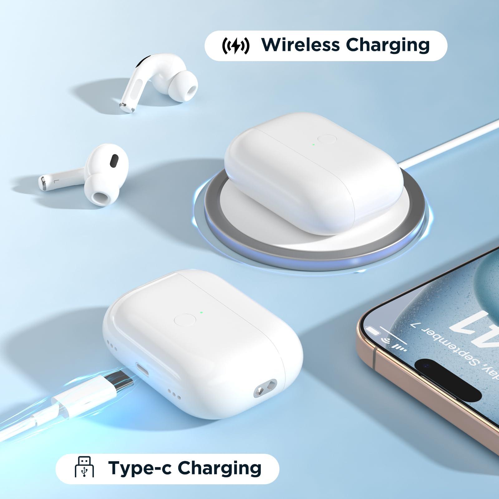 Compatible airpods pro 2 charging case, airpod pro 2 case replacement, Wireless Charging Case, Charging Replacement Case for AirPods Pro 1st/2nd, Built-in 660 mAH Battery-(No Earbuds) Type-C Charging - Image 3