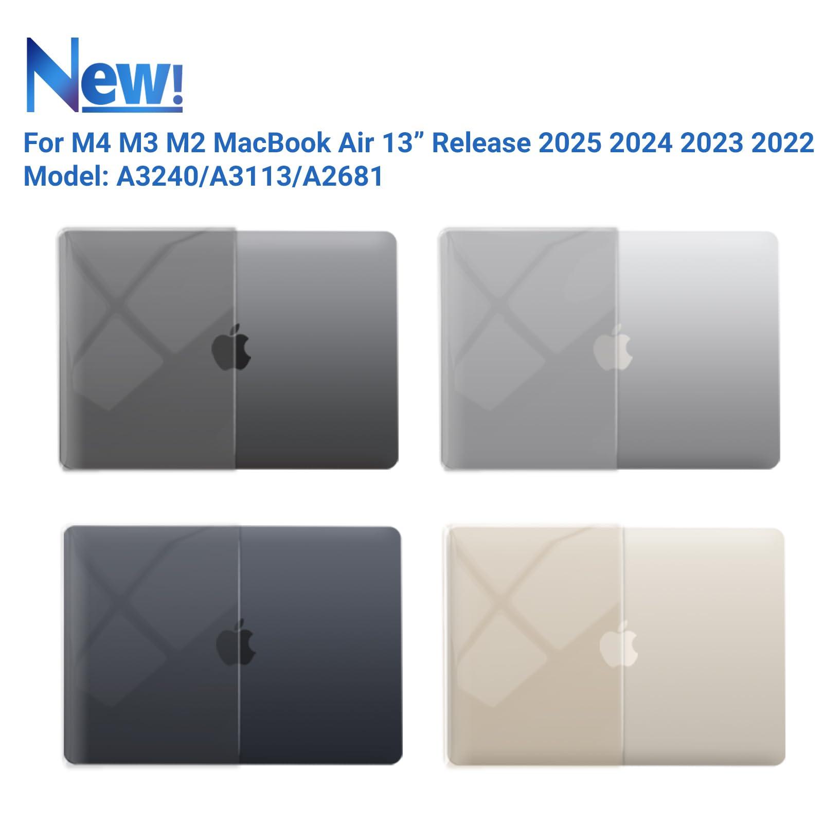IBENZER Compatible with 2025 2024 2023 2022 MacBook Air 13 inch Case M4 A3240 M3 A3113 M2 A2681, Hardshell Case & KeyboardCover & ScreenFilm & Type-C for Mac Air 13.6, Crystal Clear, AT13-KK-CYCL+2TC - Image 4