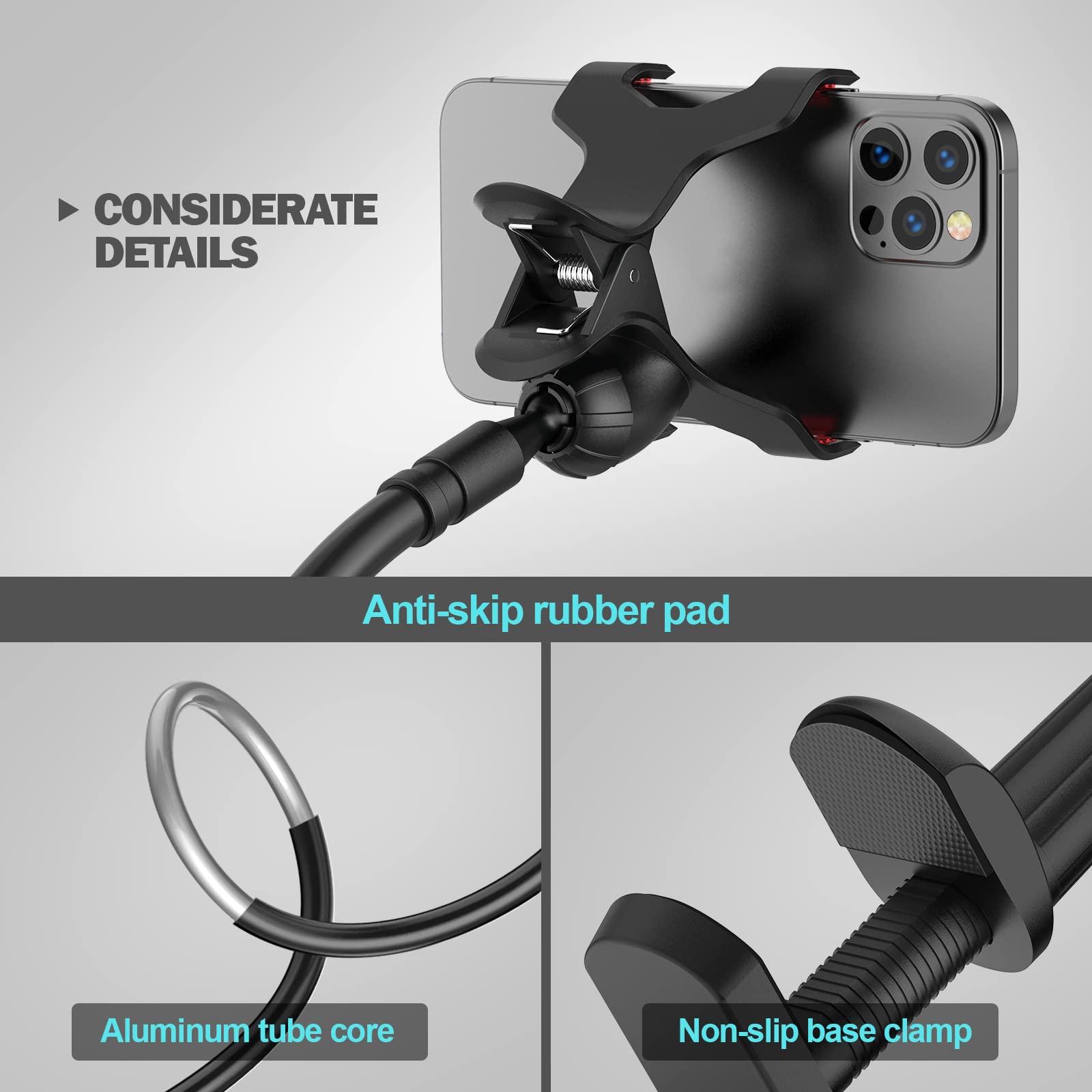 Gooseneck Phone Holder for Bed, Flexible Lazy Arm Cell Phone Holder 360 Adjustable Clamp Bracket Mount Desk for iPhone 14 Pro Max Plus 13 12 Pro Max Mini 11 Pro Xs XR X 8 Samsung S22 S21 Phones - Image 6