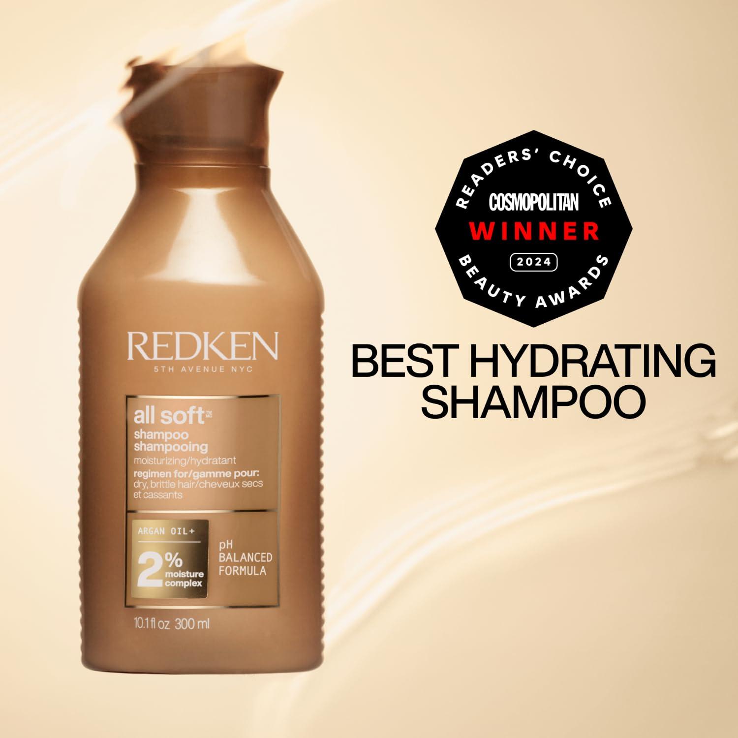 Redken All Soft Shampoo - Moisturizes & Hydrates Dry Hair, Softens & Adds Shine, With Argan Oil, Safe For Color-Treated Hair - Image 4