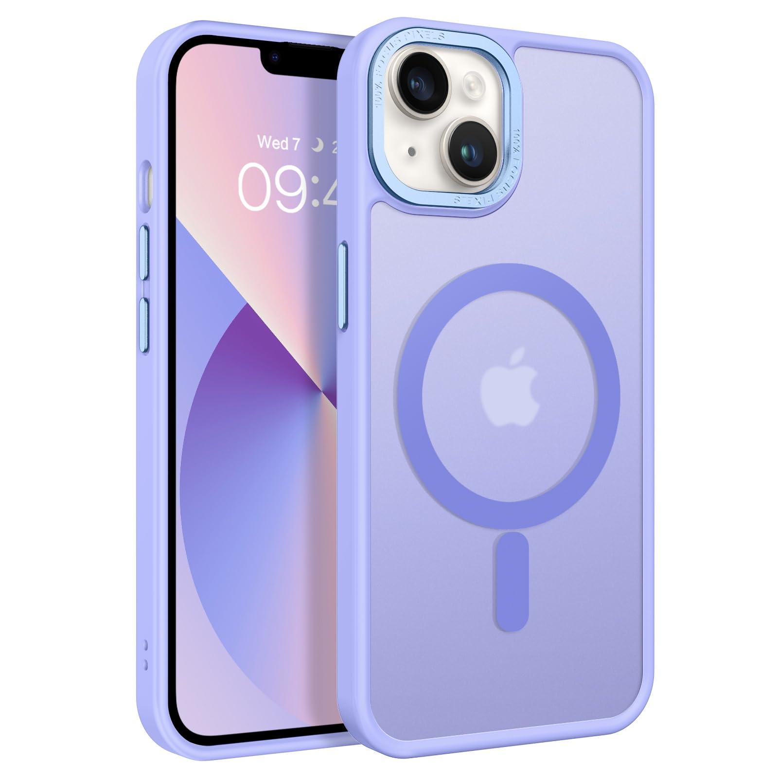 BENTOBEN Magnetic for iPhone 13 Case & iPhone 14 Case [Compatible with Magsafe] Translucent Matte Phone Case iPhone 13/14 Slim Shockproof Women Men Protective Cover for iPhone 13/14 6.1", Lavender
