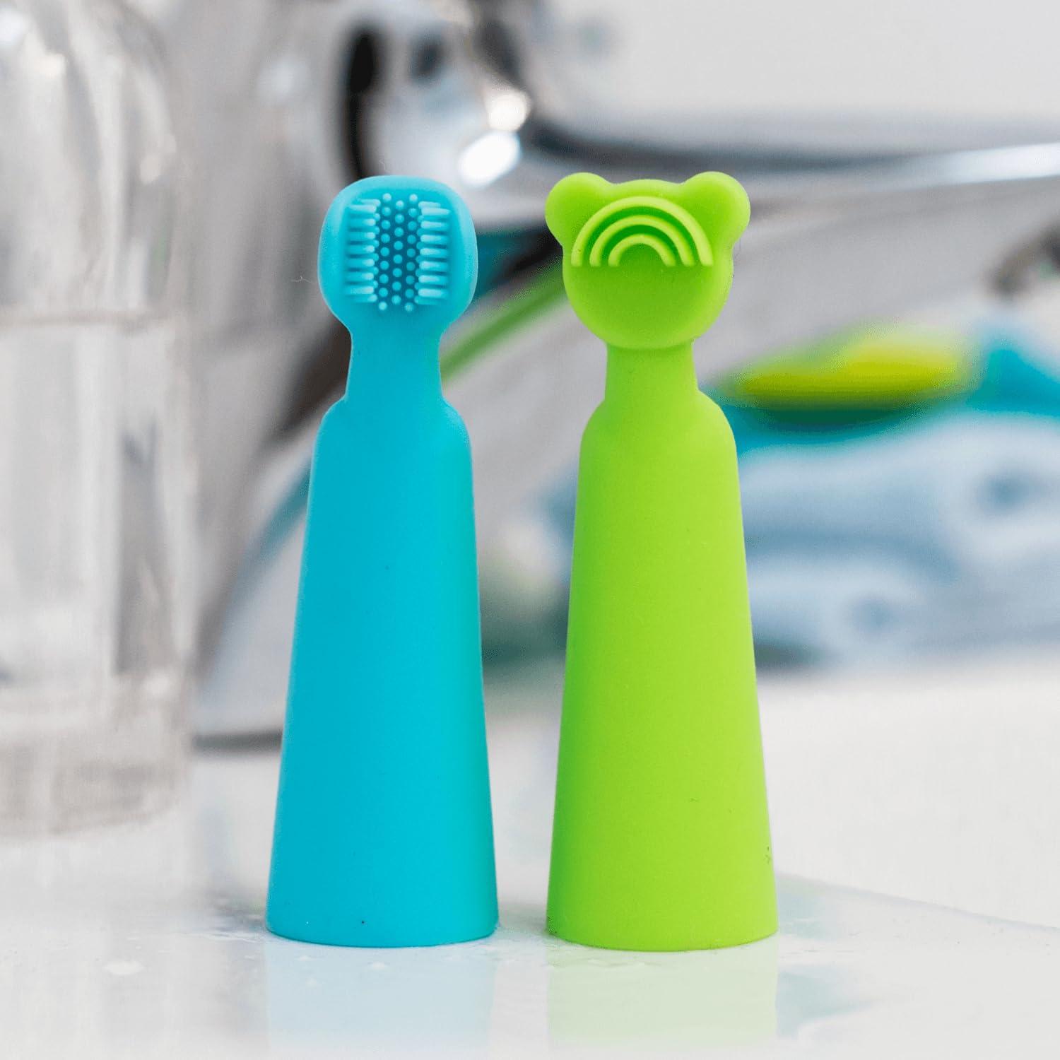 oogiebear Baby Finger Brush & Tongue Scraper - Gentle Oral Care, Soft Silicone, BPA-Free, for Infants & Toddlers - Image 3