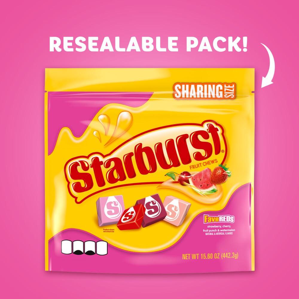 STARBURST FaveREDS Fruit Chews Chewy Candy, Sharing Size, 15.6 oz Bag - Image 4