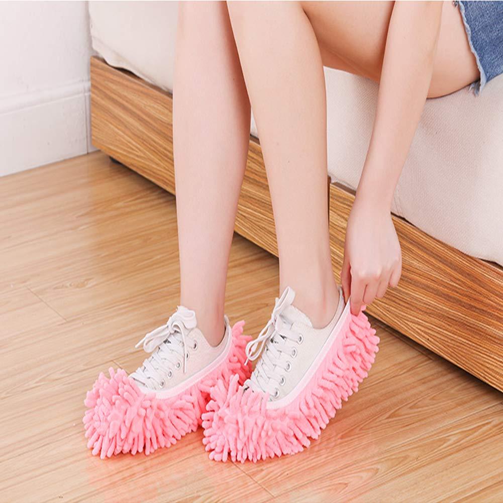 Tamicy Mop Slippers Shoes 5 Pairs (10 Pieces) - Microfiber Cleaning House Mop Slippers Floor Cleaning Tools Shoe Cover Soft Washable Reusable Microfiber Foot Socks Floor Cleaning Tools Shoe Cover - Image 2