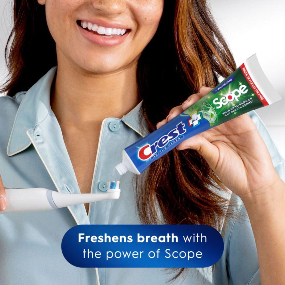 Crest Whitening Plus Scope, Complete Active Fresh + Whitening Toothpaste, 5.5oz, Toothpaste Sensitive Teeth, Pack of 4 - Image 4