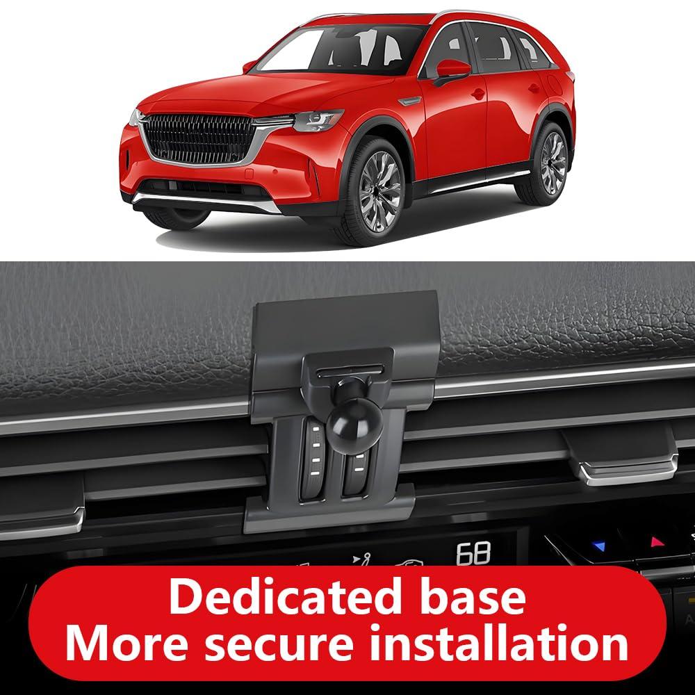 LUNQIN Car Phone Holder for Mazda CX-90 2024 2025，CX-70 2025 Auto Accessories Navigation Bracket Interior Decoration Screen Dash Board Smartphone Cellphone Mobile Cell Phone Mount case - Image 3