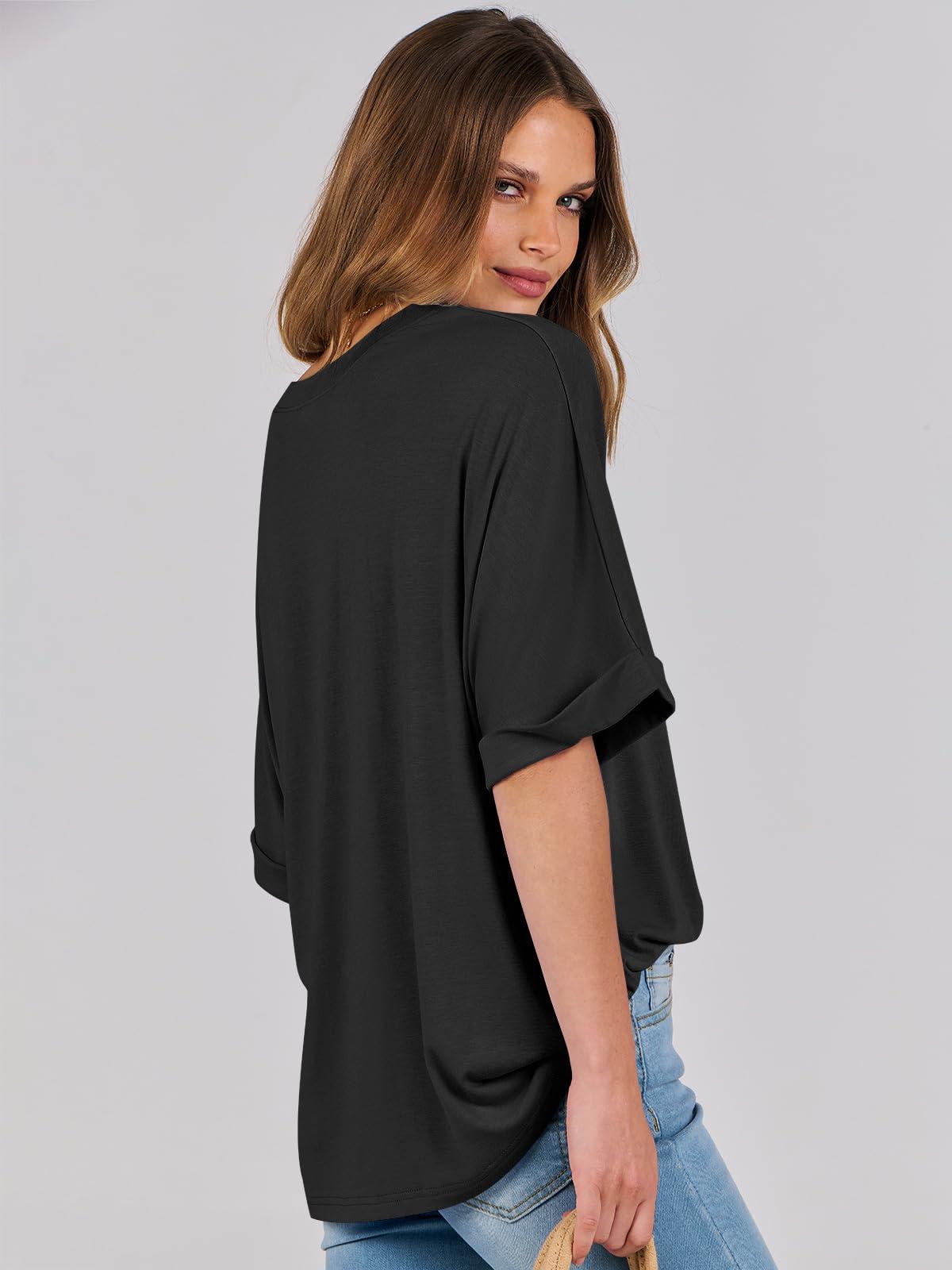 ANRABESS Womens Tops Oversized T Shirts Short Sleeve Crewneck Summer Casual Loose Basic Tee Shirt 2025 Trendy Fashion Clothes - Image 3