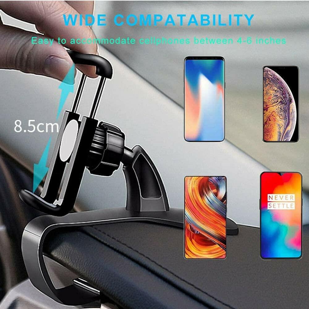 YOVECATHOU Universal Cell Phone GPS Car Dashboard Mount Holder Stand HUD Ven Clip on Cradle 360° Rotation Smartphone Car Air Vent Mount Holder - Image 8