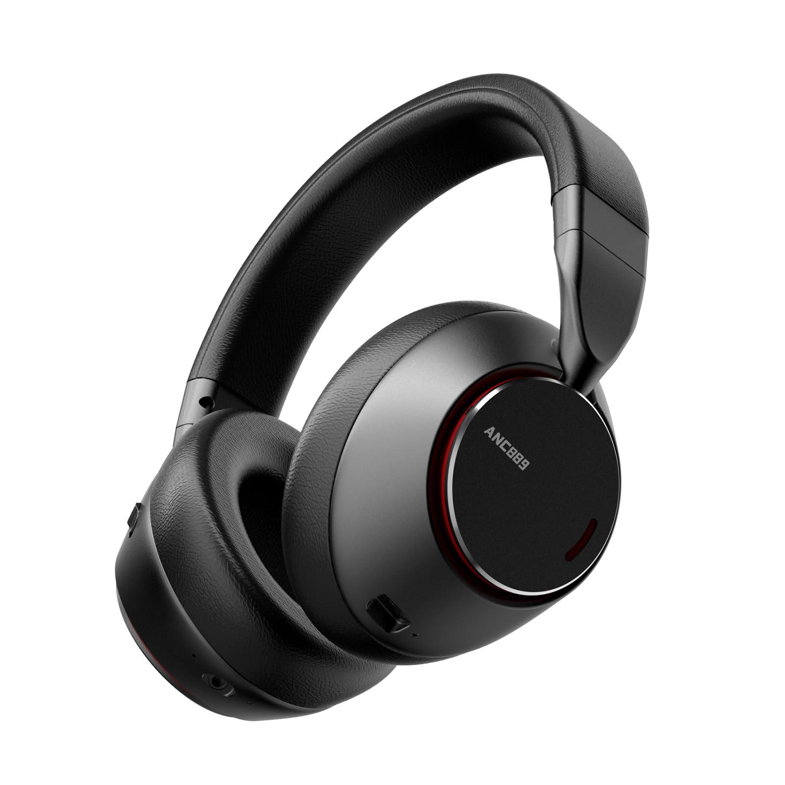 UNIVEGET Upgraded Bluetooth Wireless Over-Ear Headphones with Microphone, 60 Hour Playtime, Foldable, Black