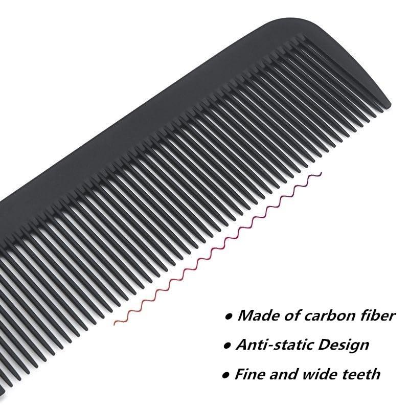 SQULIGT 10 Pcs Barber Clipper Cleaning Brush and 2 Pcs Beard Comb, Barber Accessories, Beard Styling Detangling Combs, Blade Trimmer Cleaning Mini Brushes Bulk Set, Beard Hair Combs Tool Set(Black) - Image 3