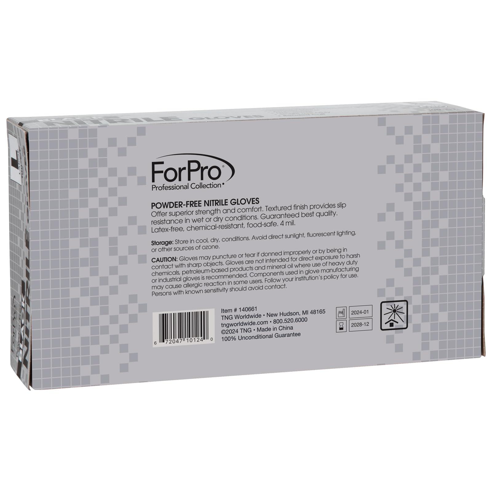 ForPro Disposable Nitrile Gloves, Chemical Resistant, Powder-Free, Latex-Free, Non-Sterile, Food Safe, 4 Mil, 100-Count - Image 3