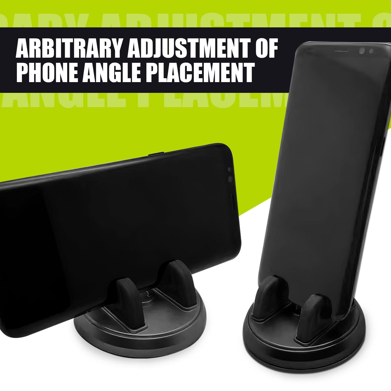 Flygun 1 PC Car Dashboard Mobile Phone Holder, 360 Rotatable, Non-Slip Center Console Desktop Navigation Holder Compatible iPhone Smartphones, Universal for Car Home (Black) - Image 5