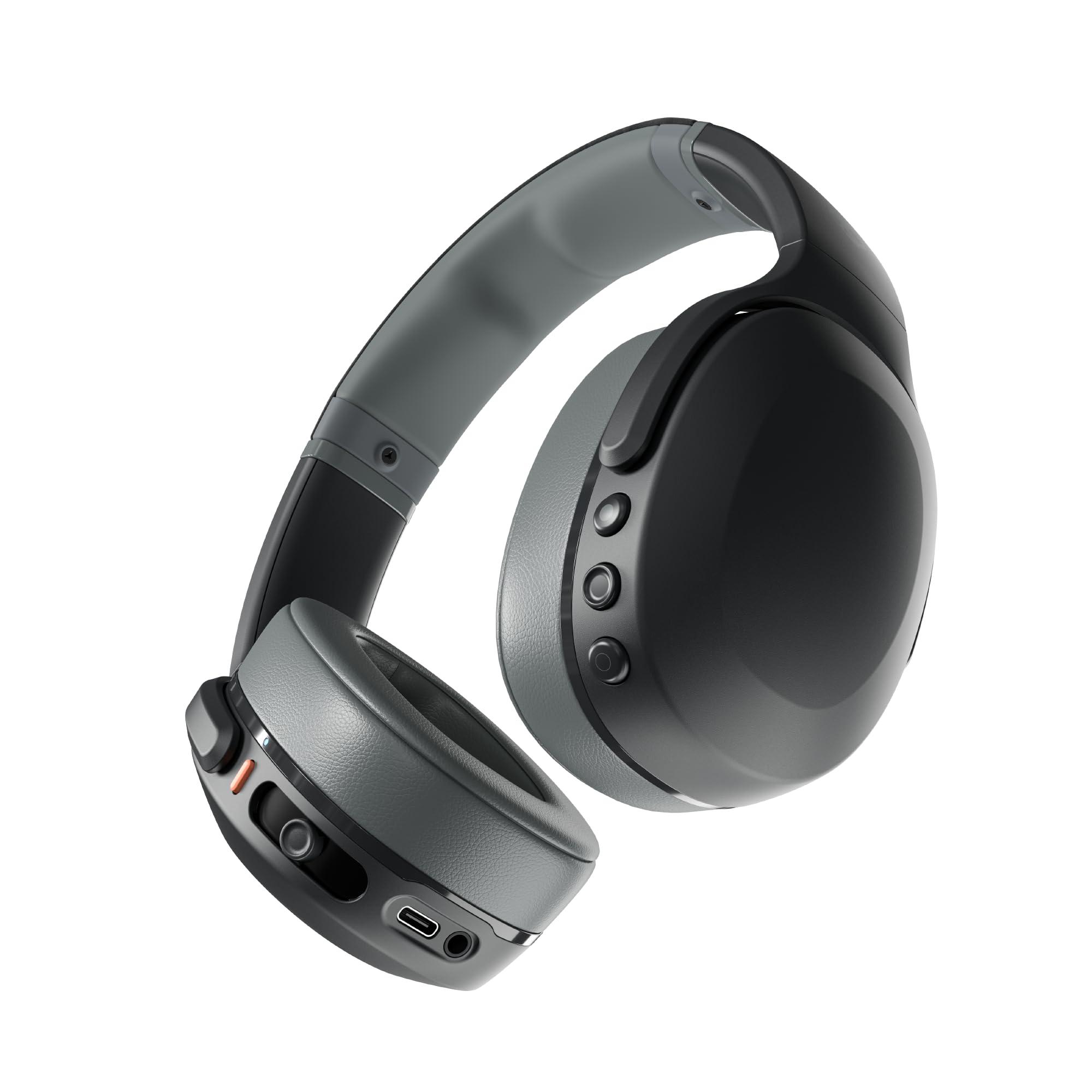 Skullcandy Crusher Evo Wireless Bluetooth Headphones with Multi-Sensory Bass, Noise Isolating Over-Ear Fit, Up to 40 Hours Battery, Microphone for iPhone Android - Asphalt