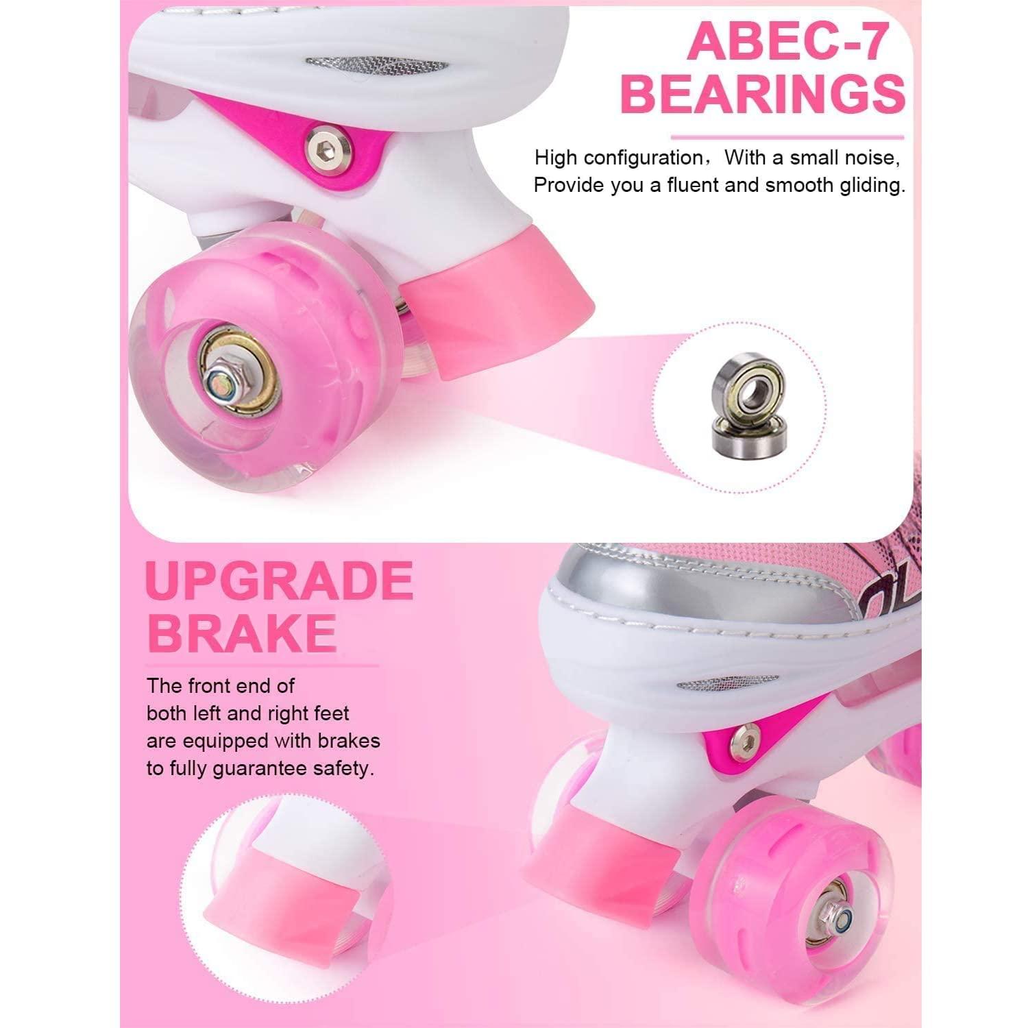 Sowume Adjustable Roller Skates for Girls and Women, All 8 Wheels of Girl's Skates Shine, Safe and Fun Illuminating for Kids - Image 3