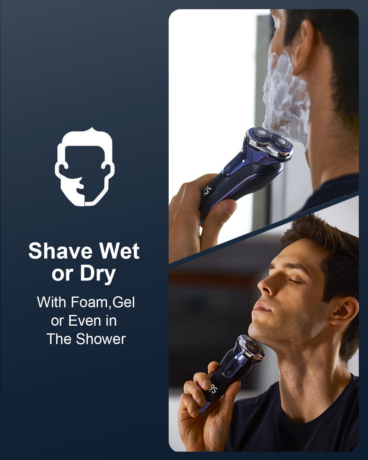 Electric Razor for Men, Electric Shaver for Men Face, Rechargeable Wet Dry Waterproof Cordless Shaver with Pop Up Trimmer - Image 6
