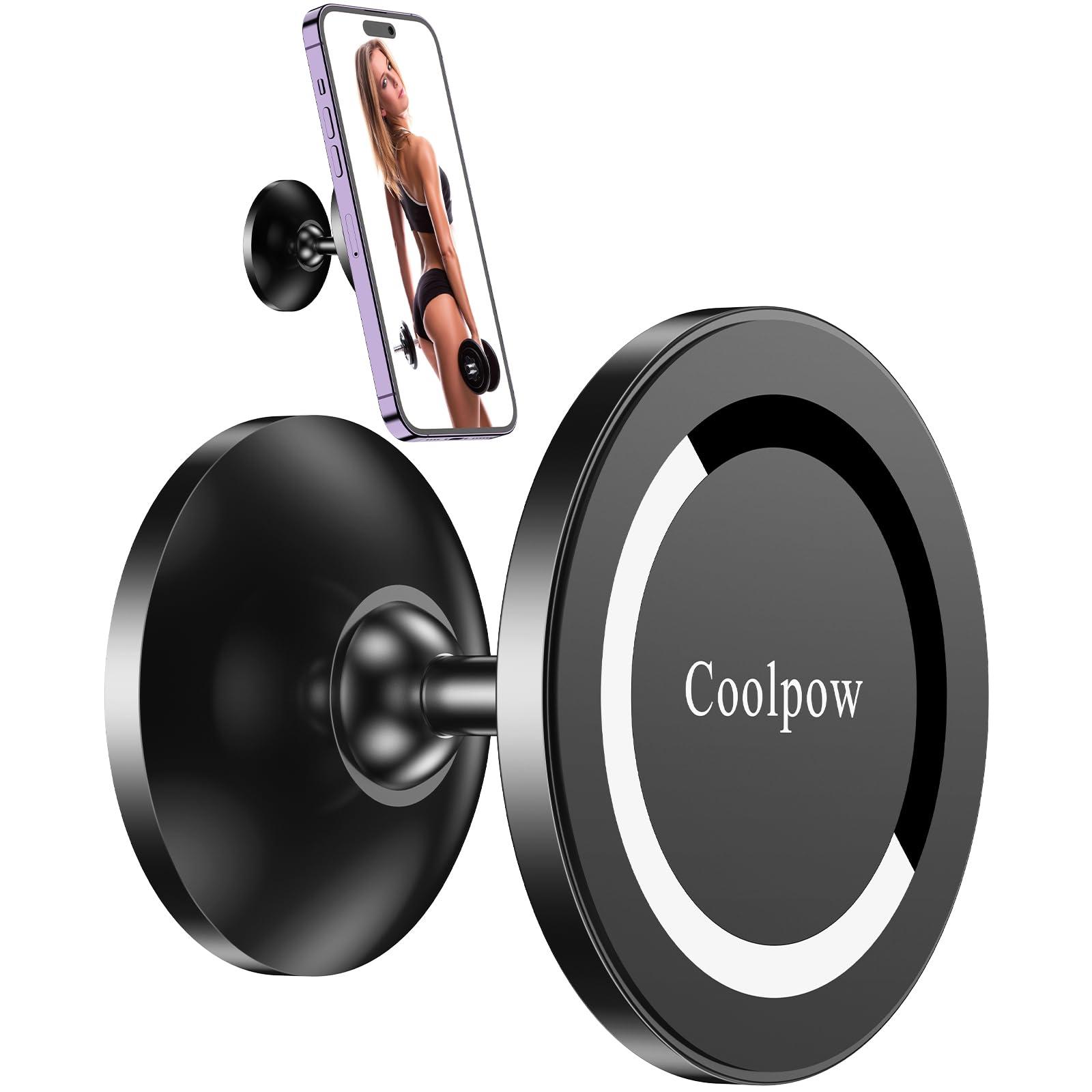 Gym Magnetic Phone Holder Mount for MagSafe【All Metal】Dual Magnetic Phone Holder for Gym Accessories Attach to Metal Surface, Gym Phone Holder Magnet for iPhone 16 15 14 13 Pro Max Gift for Men Women