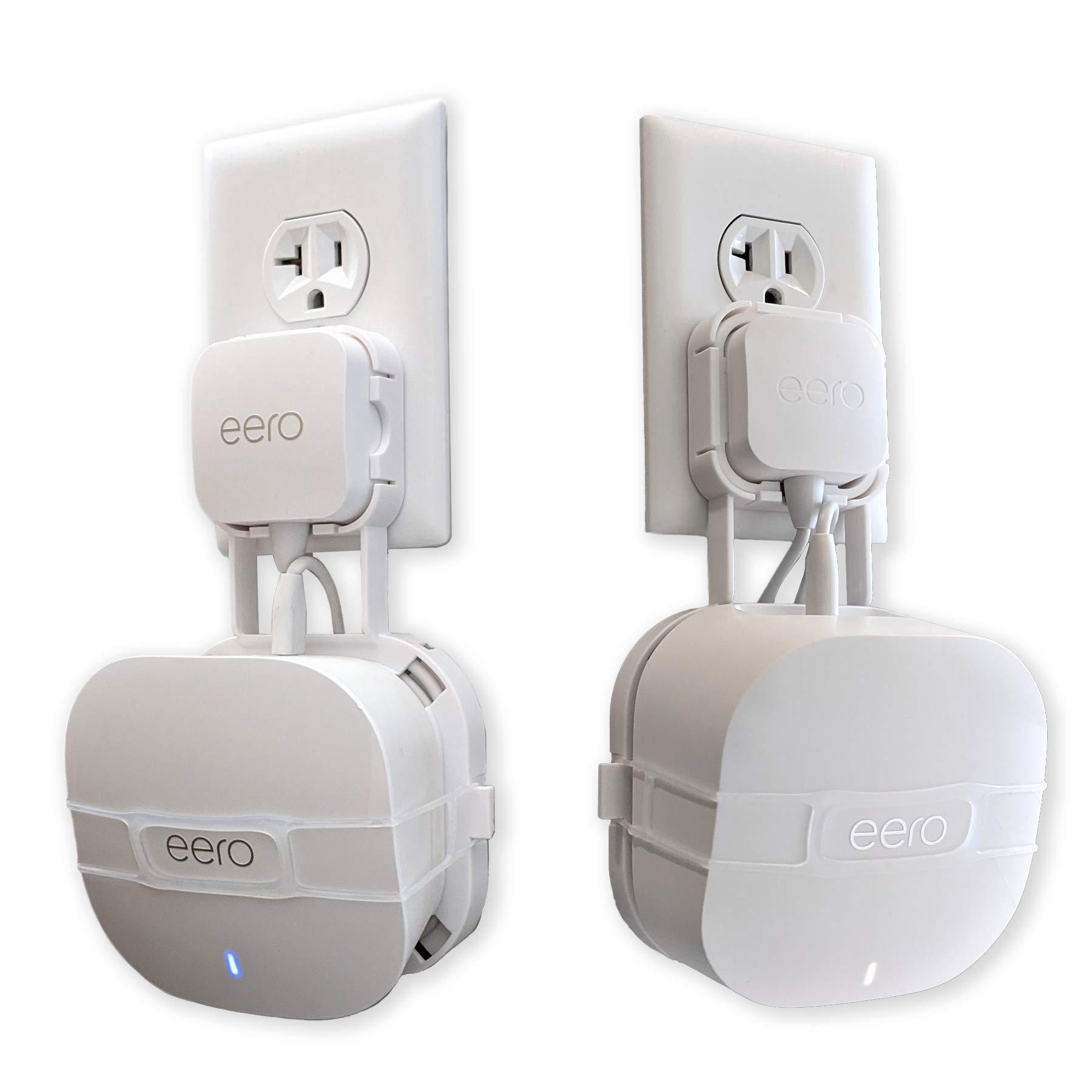The Eero Genie for eero 6, 6+, and Mesh Wi-Fi: Wall Mount Outlet Holder Stand | Lowest Profile | Open Access | Multiple Install Options | Horizontal Outlets | Design Winner! (1-Pack)