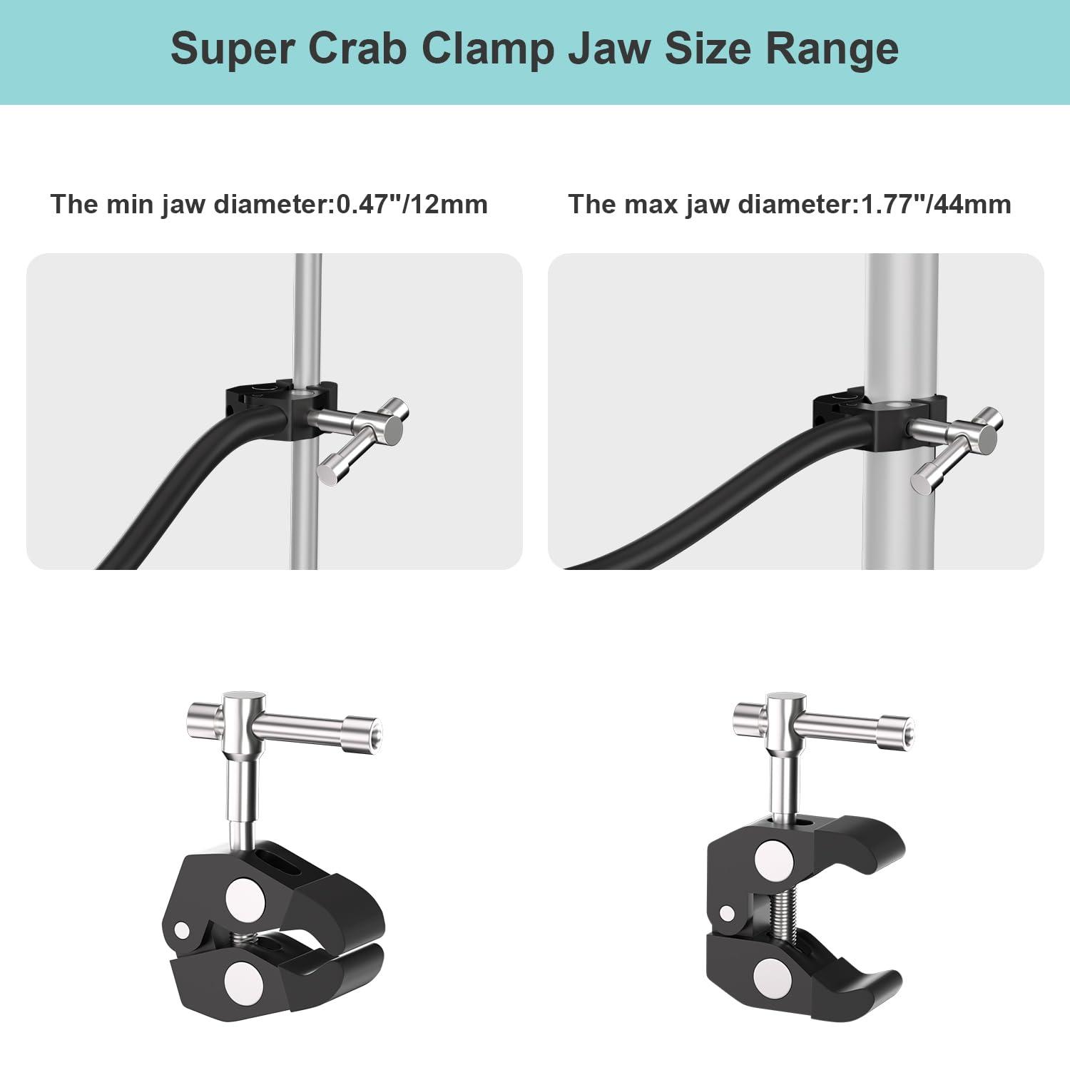 Mippko Gooseneck Microphone Stand,19.69" Flexible Adjustable Arm Super Crab Clamp Mic Clip 3/8"-16 to 5/8"-27 Adapter Mount,Compatible with Shure/Fifine / AT2020 / Pyle/Blue Snowball/Razer - Image 6