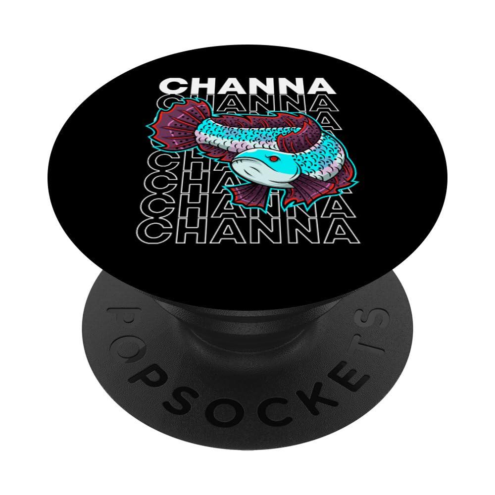 Channa 80's Style Snakehead Monster Fisk Keeper PopSockets Standard PopGrip