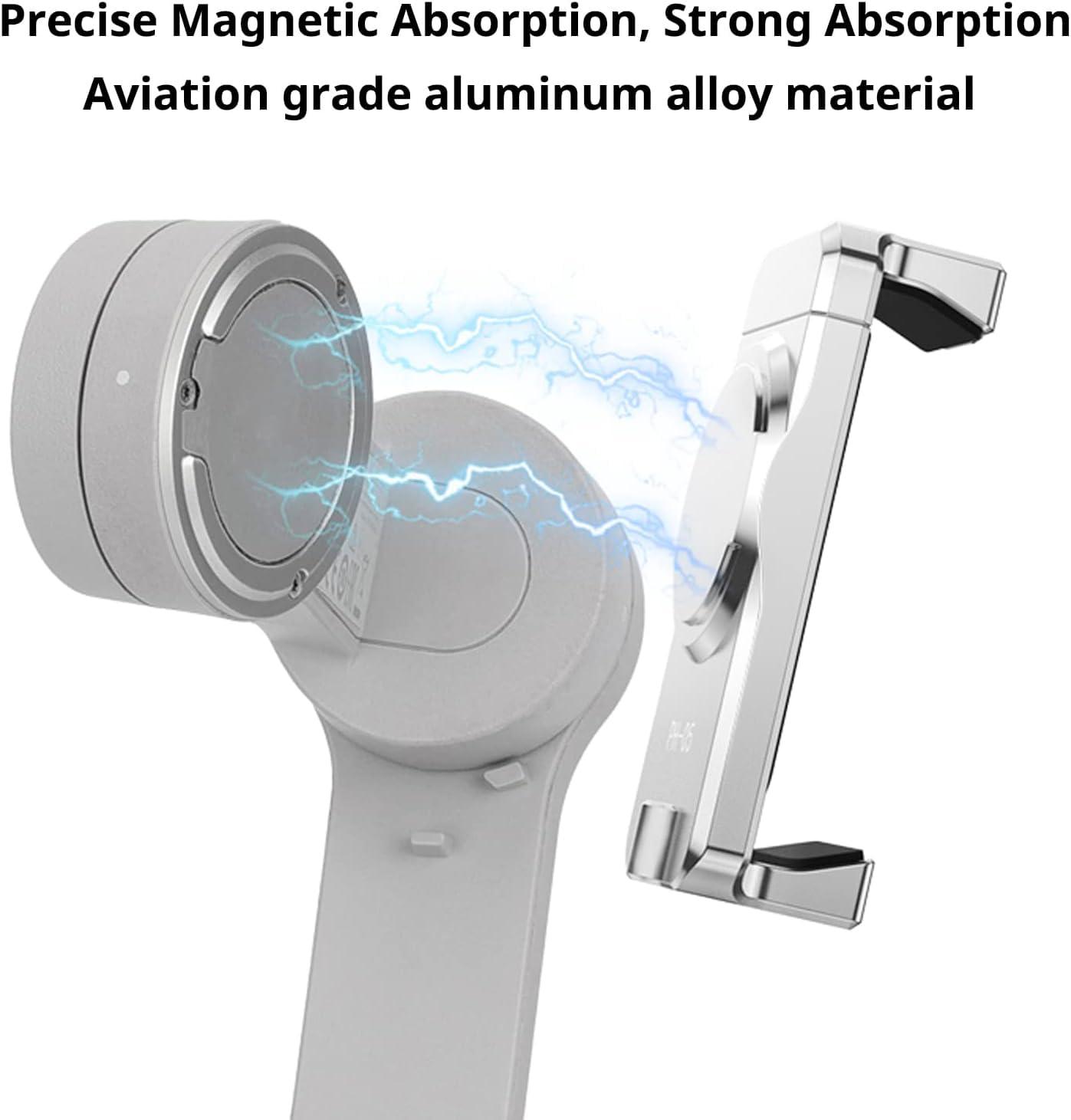 HAFOKO OM6 Metal Magnetic Phone Holder with Cold Shoe for Microphone Smartphone Tripod Mount Compatible for DJI OM 6 /OM 5/OM 4 Smartphone Handheld Gimbal Stabilizer Accessories - Image 3