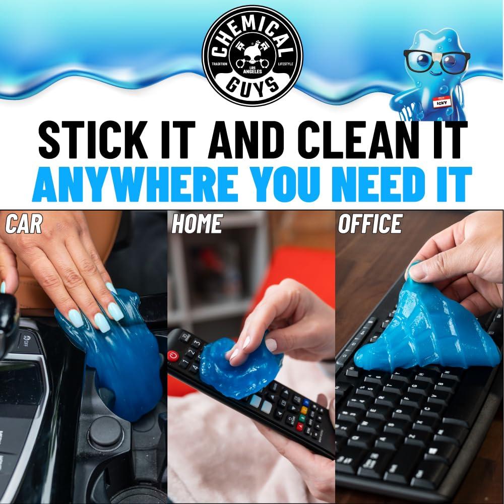 Chemical Guys Sticky Icky Car Cleaning Gel, Green Apple Scent - Detailing Gel for Vents, Keyboards, and More, 100g, 4 Pack - Image 6