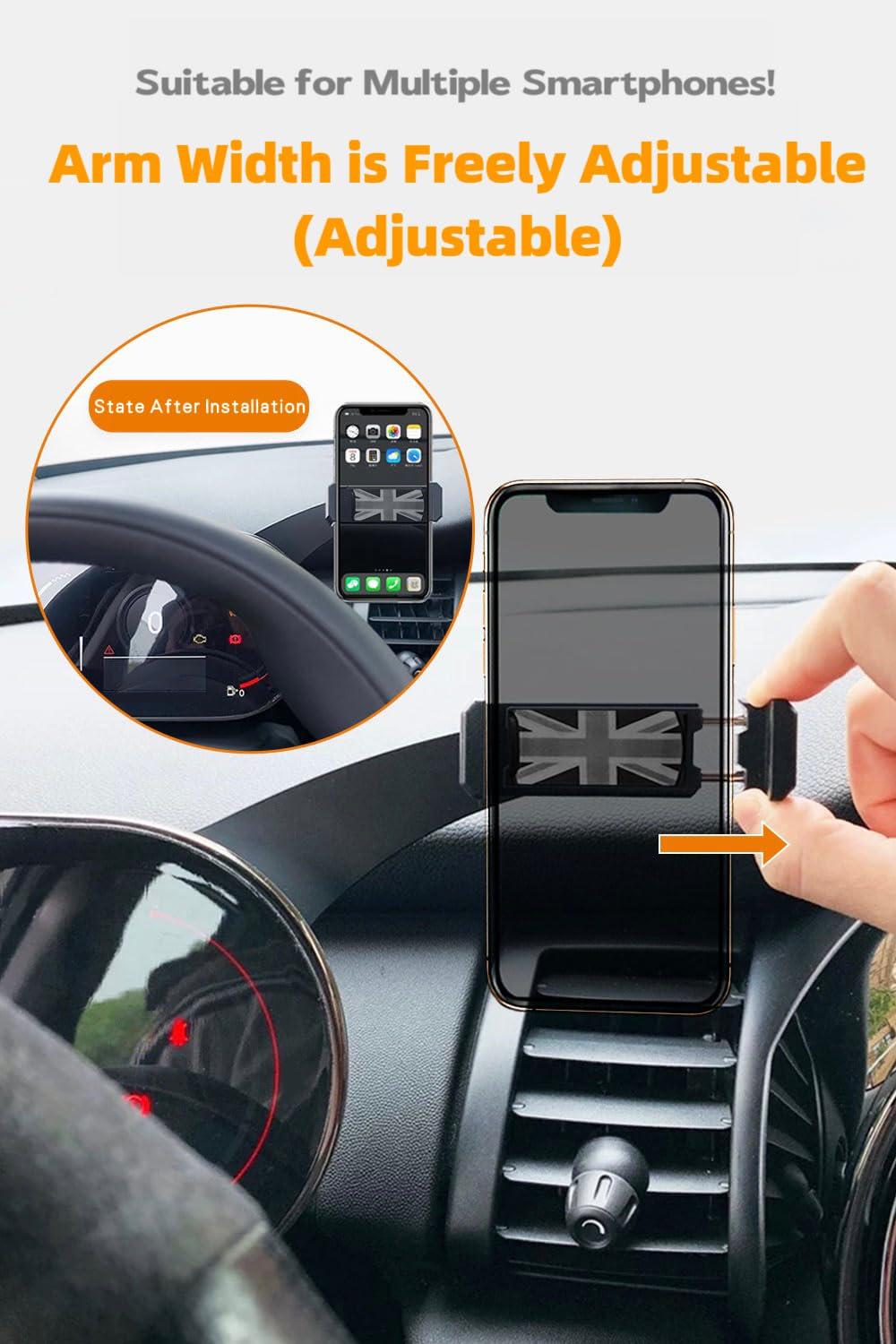 Persevere Car Phone Holder for Mini Cooper F54 F55 F56 F57, 360° Rotatable Digital LCD Dashboard Clip-on Phone Mount for All 4-6.9 Inches Smartphones (Manual Right Side) - Image 2