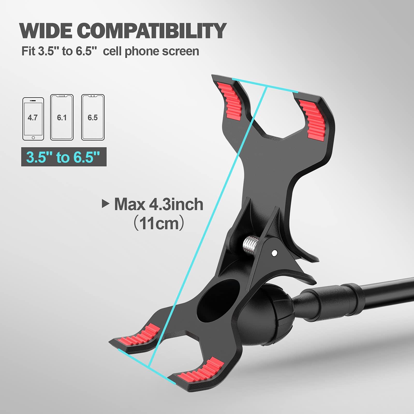 Gooseneck Phone Holder for Bed, Flexible Lazy Arm Cell Phone Holder 360 Adjustable Clamp Bracket Mount Desk for iPhone 14 Pro Max Plus 13 12 Pro Max Mini 11 Pro Xs XR X 8 Samsung S22 S21 Phones - Image 5