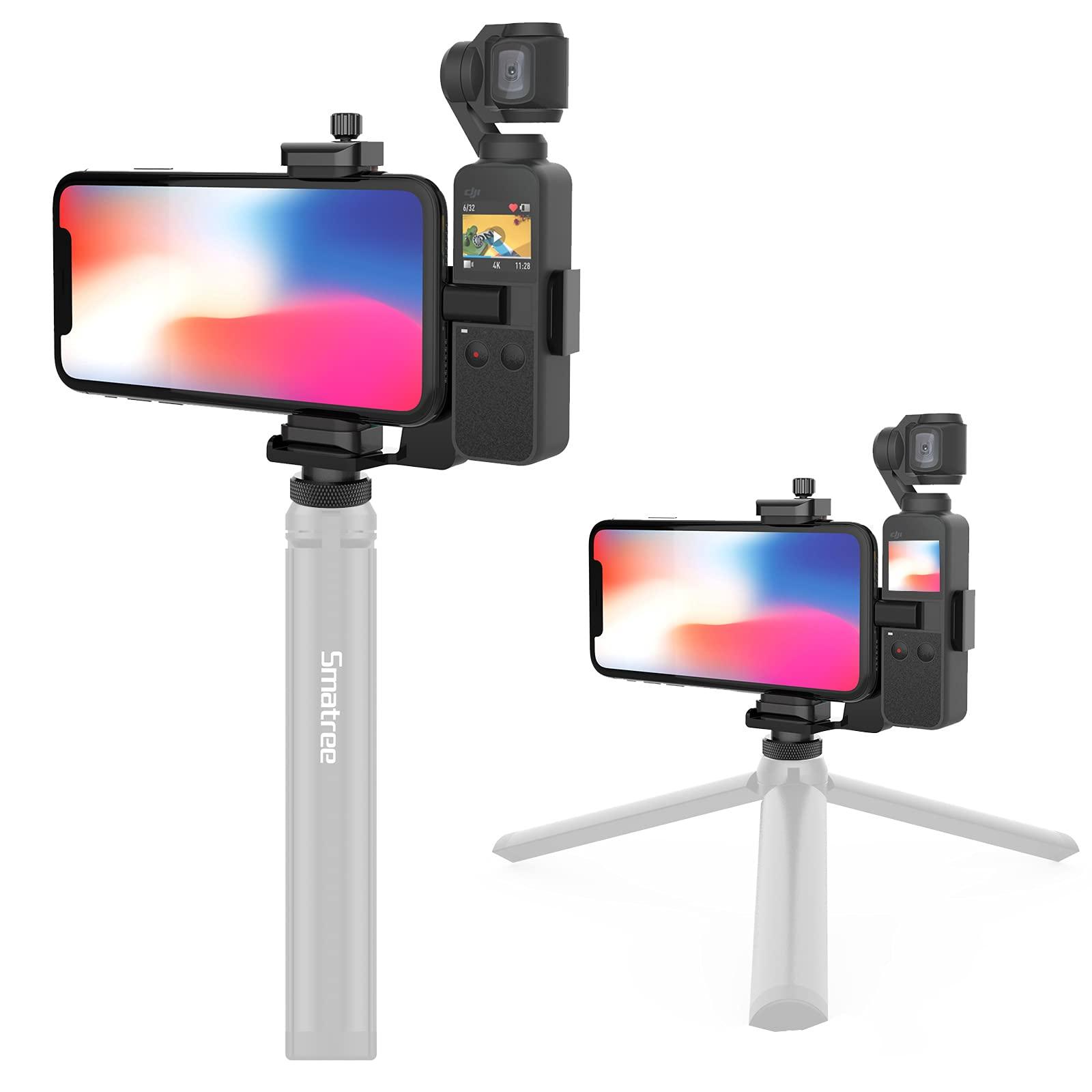 Smatree OSMO Pocket 2 Phone Holder Set Expansion Accessories with 1/4”Thread Screw Compatible with DJI OSMO Pocket 2/ DJI OSMO Pocket and Smartphone - Image 6